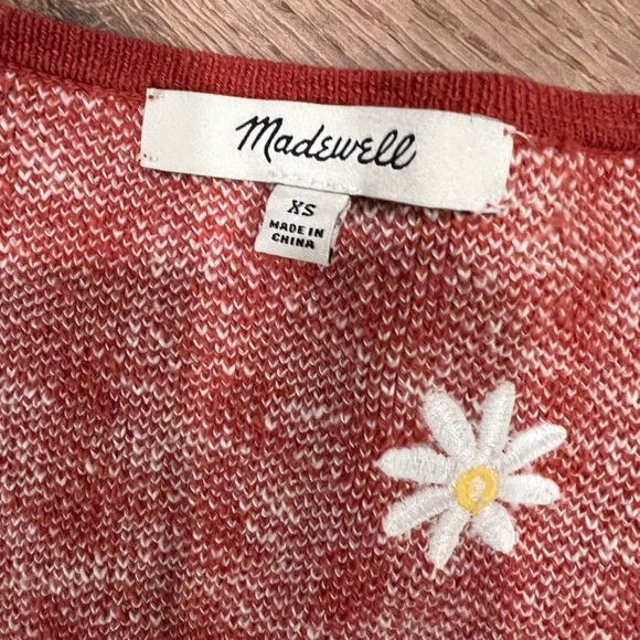 Madewell Daisy Embroidered Gingham Cardigan Sweater - Picture 3 of 5